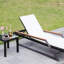 Chaise longue d'extérieur réglable avec structure en métal et table d'extérieur