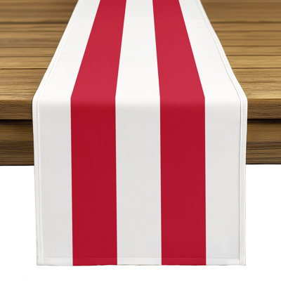 Red Striped Table Runner 108" x 14"