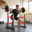 Support réglable ajustable, support pour presse de banc robuste de 660 lb avec supports de plaque de poids pour la musculation et la musculation à domicile, rouge