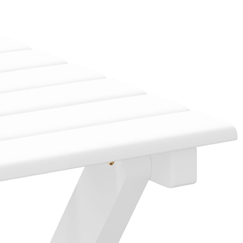 Side Table Foldable Solid Wood Poplar, White
