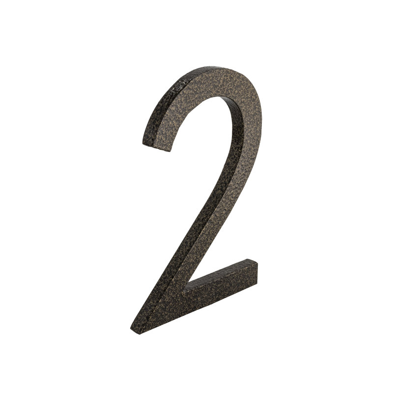 Numéro de maison à fixation flottante H 6 po, Bronze martelé, 2