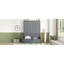 Grand lit escamotable mural avec coussin, gris