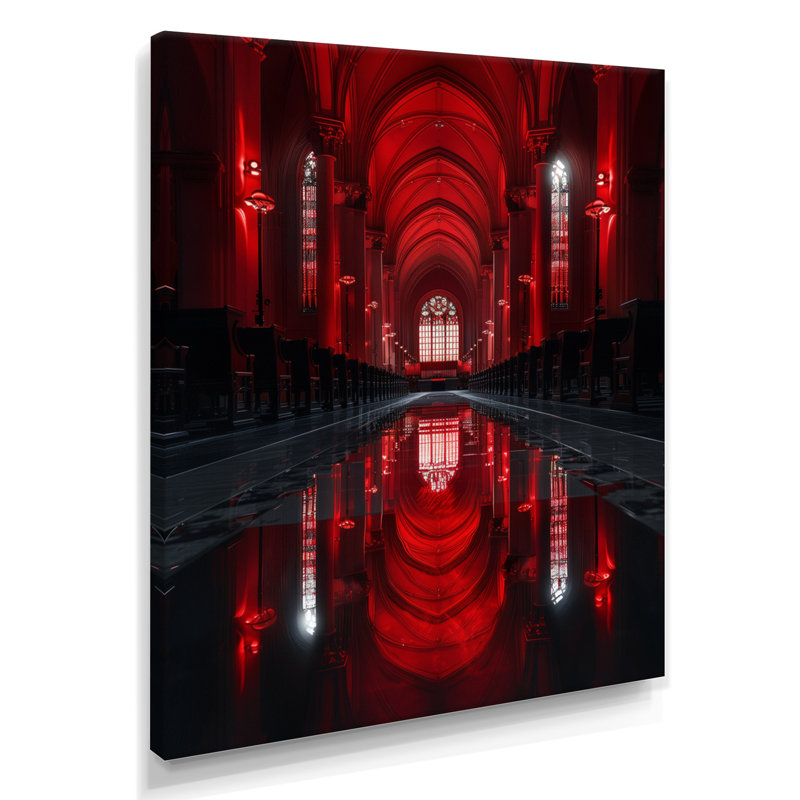 Red Harmonic Haven, H 24 po x l 32 po, Toile tendue