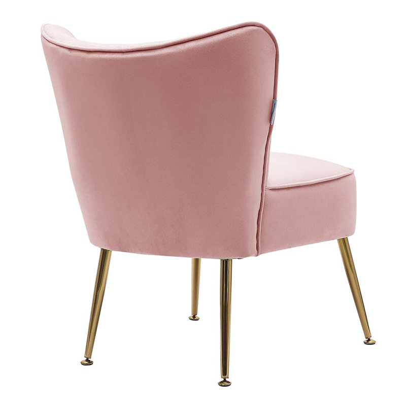 Dominique Velvet Wingback Chair, Pink