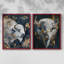 ANIMALS Series CXLVII - Reproduction encadrée de qualité supérieure - prête à être accrochée - aucun clou requis - aucun clou requis-369747406-369747403
