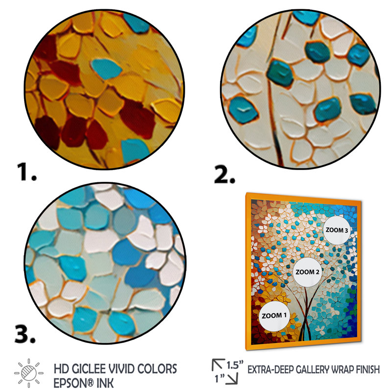 «Bright Blossoming Minimal Wildflowers V», reproduction sur toile, Impression dorée sur toile encadrée