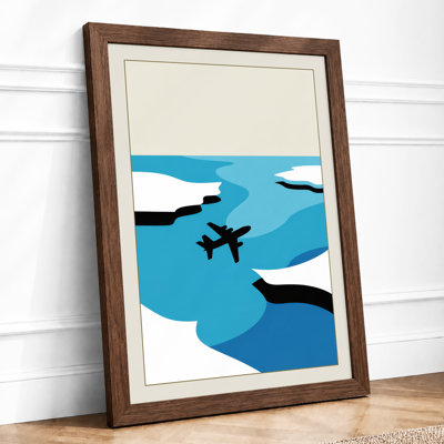 Airplane Above Clouds Modern - Framed Print