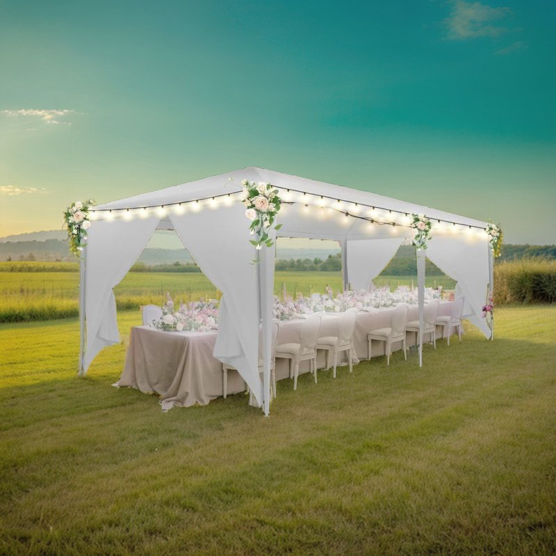 10x10/10x20/10x30 FT Canopy Party Tent with 4/6/8 Removable Sidewalls, Waterproof Outdoor Shelter , 103" H x 240" W x 120" D