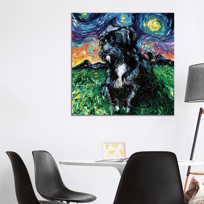 Mix Poodle Night by Aja Trier - Wrapped Canvas Print, 93.98 cm H x 93.98 cm W x 3.175 cm D