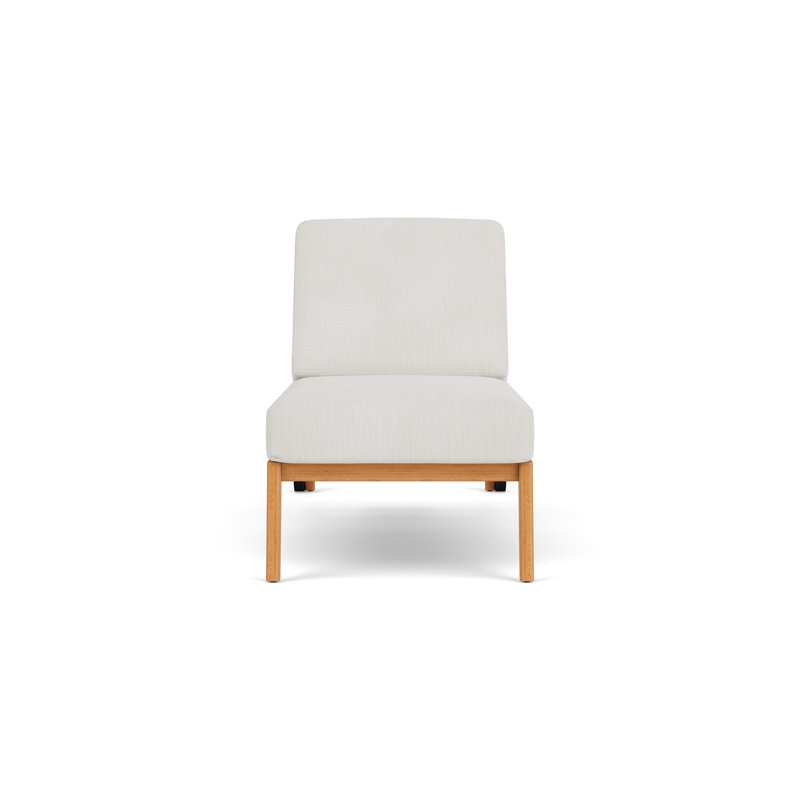 Alpine Outdoor Teak Chaise Lounge, Rollo Linen