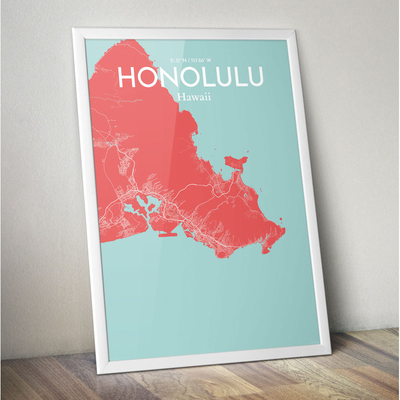 Honolulu - No Frame Print, 43.2cm H x 27.9cm W x 0.13cm D