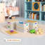 Paniers de rangement en plastique avec couvercle en bambou - Contenants de rangement en plastique Bacs de rangement empilables: Paniers de rangement pour étagères de rangement-1206312997
