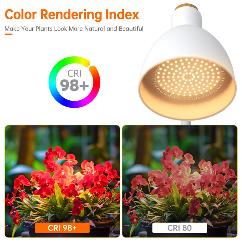 White Adjustable Full Spectrum LED Floor Grow Light with Timer