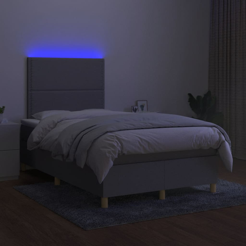 Vidaxl Boxspringbett Mit Matratze & LED Taupe 120X190 Cm Stoff