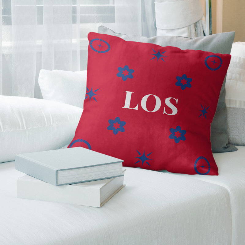Coussin en coton rouge Los Angeles