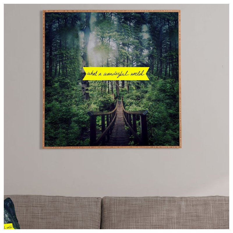 « what a world », impression sur une image, H 30 po x l 30 po x P 1 po