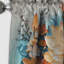 Tourbillon orange sarcelle Botanical Whirlwind I - rideau abstrait occultant Abstract Botanicals - 1 panneau-107824372