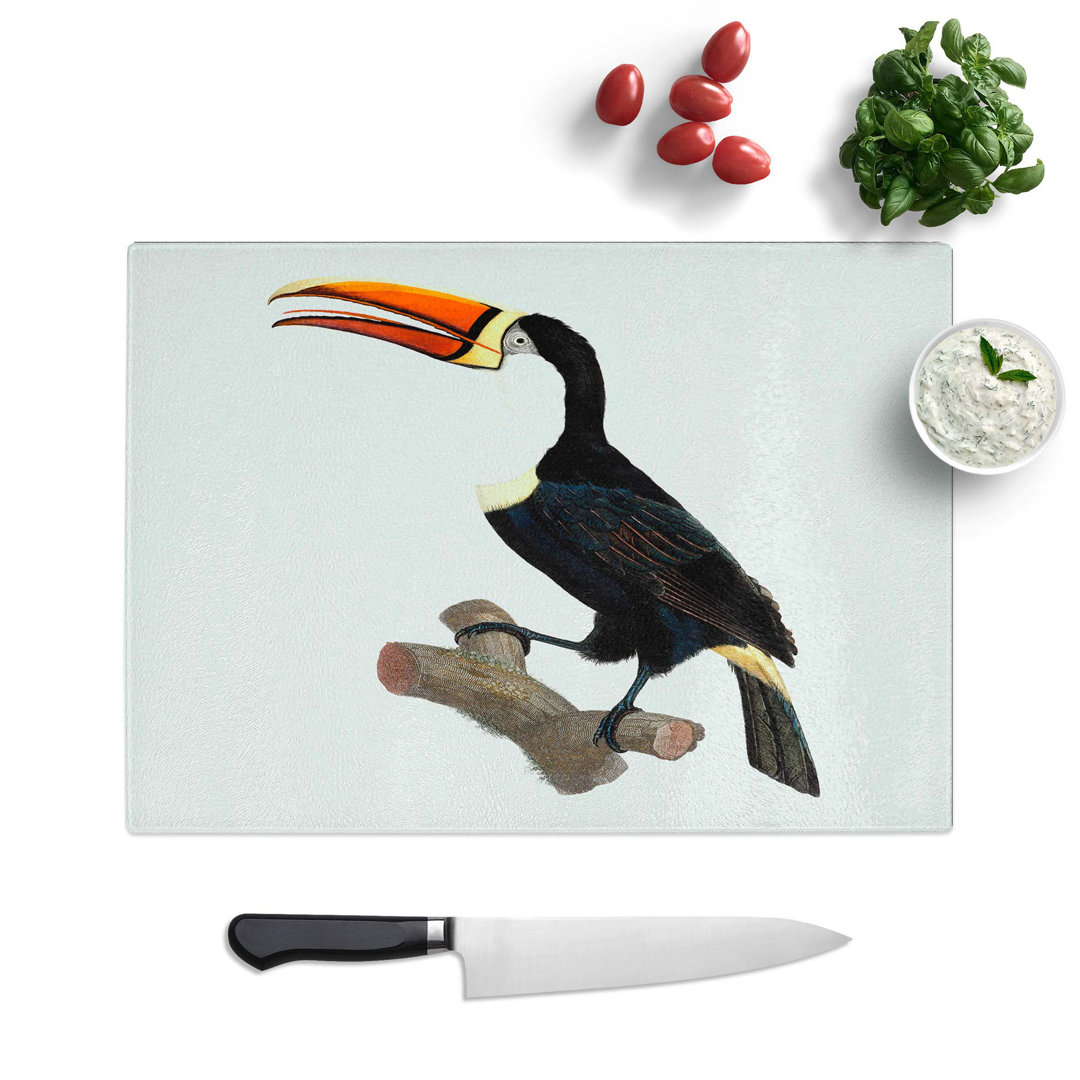 Tempered Glass Yellow Necklace Toucan by Jacques Barraband Chopping Board