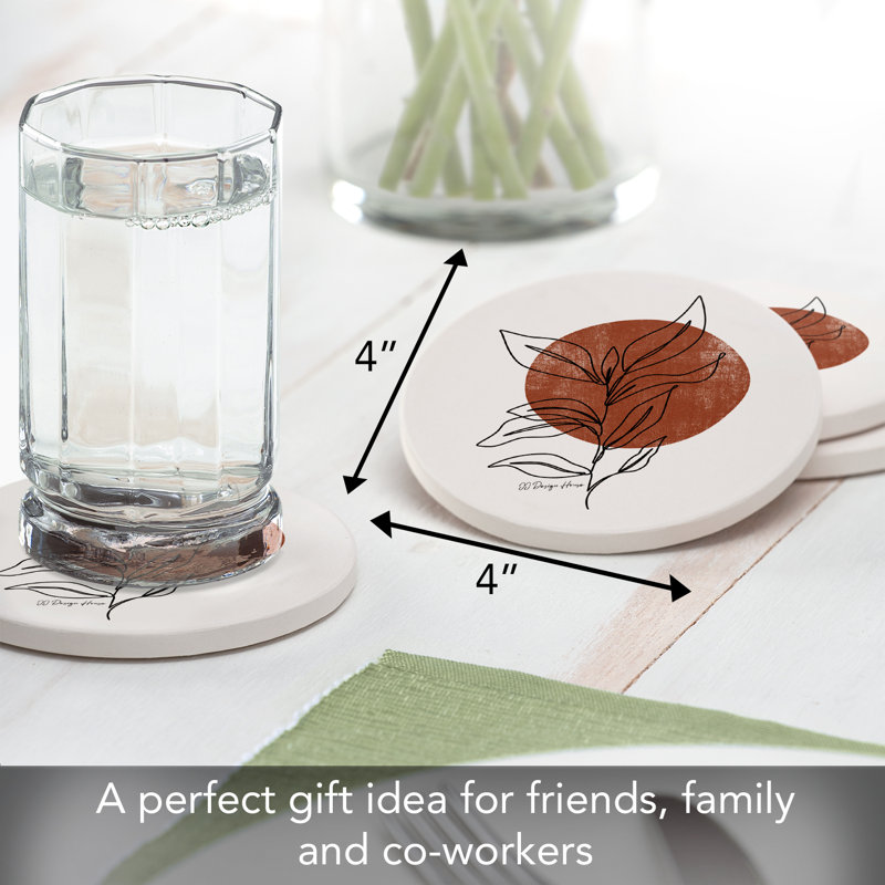 Thirstystone Mocha Stem 4-Pack Round Stone Coasters
