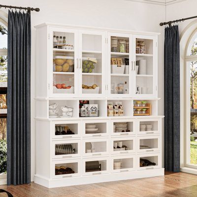 63" W Kitchen Pantry With 4 Door 16 Cube by Hokku Designs