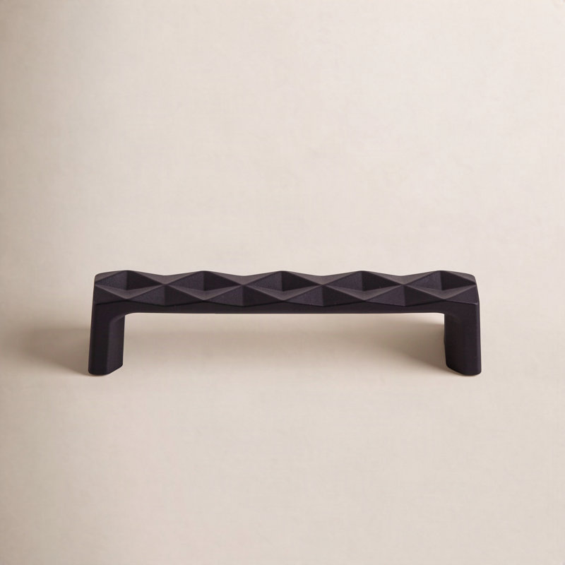 Quilted 3 3/4" Center to Center Bar pull, Black, 3 3/4" Center to Center
