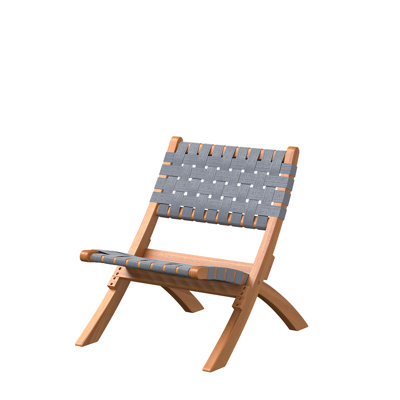 Chaise pliante Jalieah Patio Sense Sava, assise portative basse, bois d'acacia massif, intérieur / extérieur
