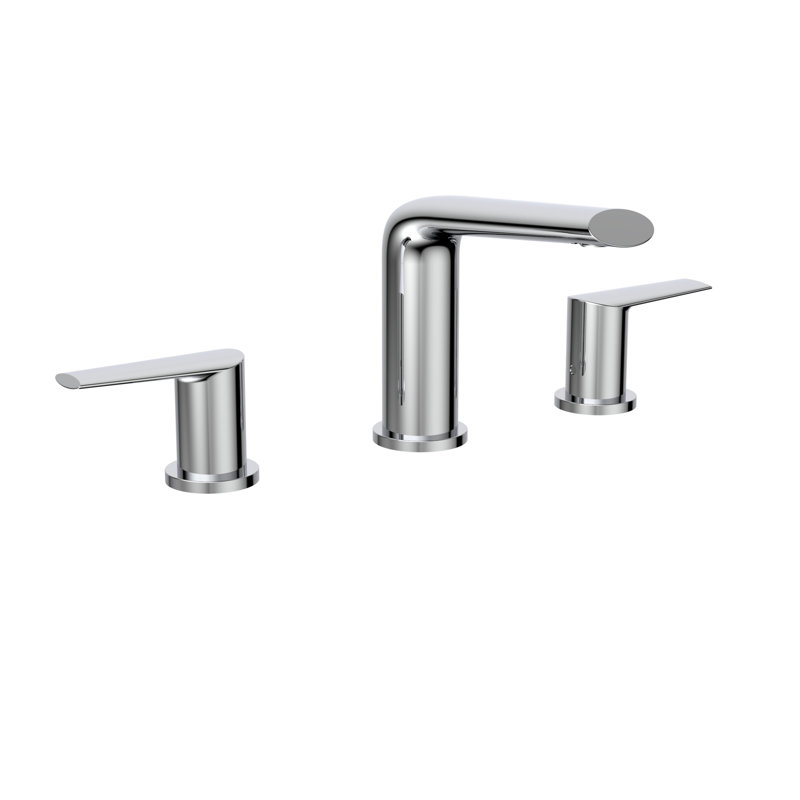 Robinet de salle de bain espacé à deux poignées avec ensemble de bonde Belanger, Chrome poli