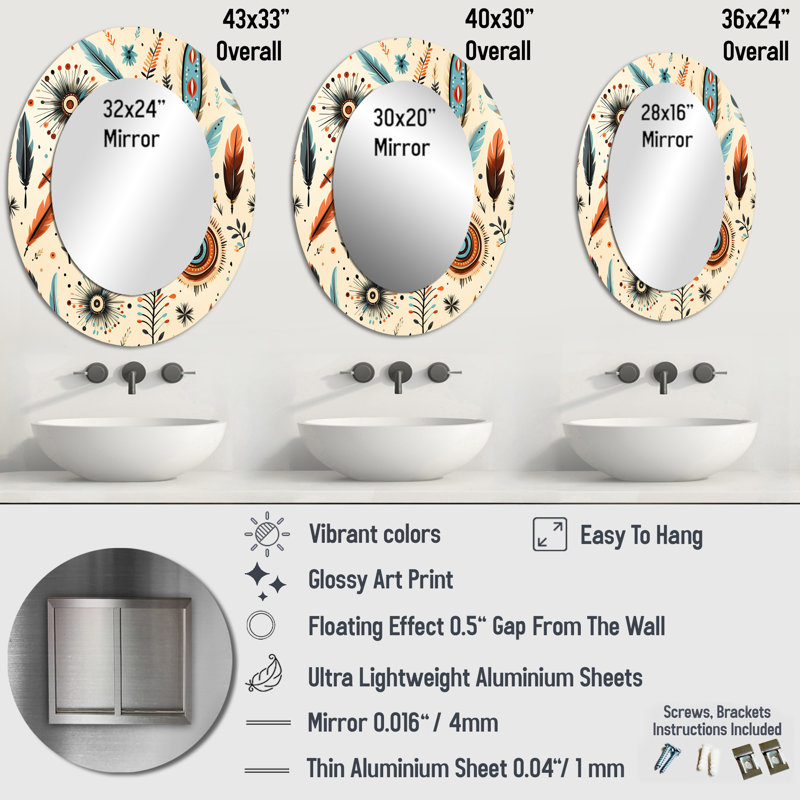 Motif bohème beige rétro nomade Ii Boho, H 36 po x l 24 po