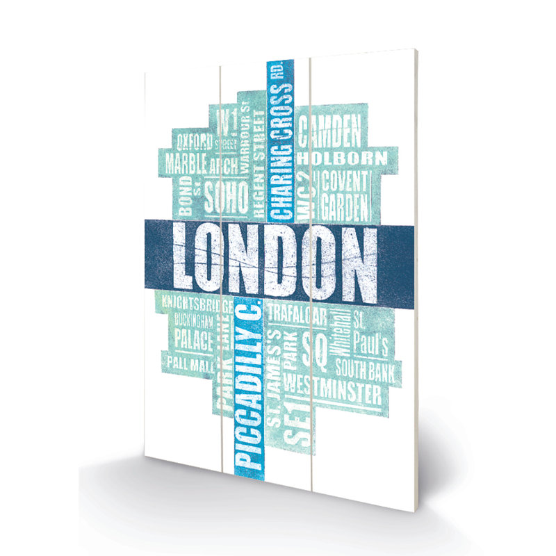 London Type by Barry Goodman - No Frame Print on Wood
