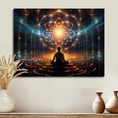 La lumière sacrée dans la contemplation Divine - art mural méditation