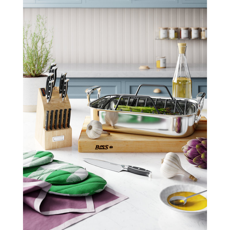 Cuisinart 15-Piece Stainless Steel Knife Block Set with Built-In Sharpener