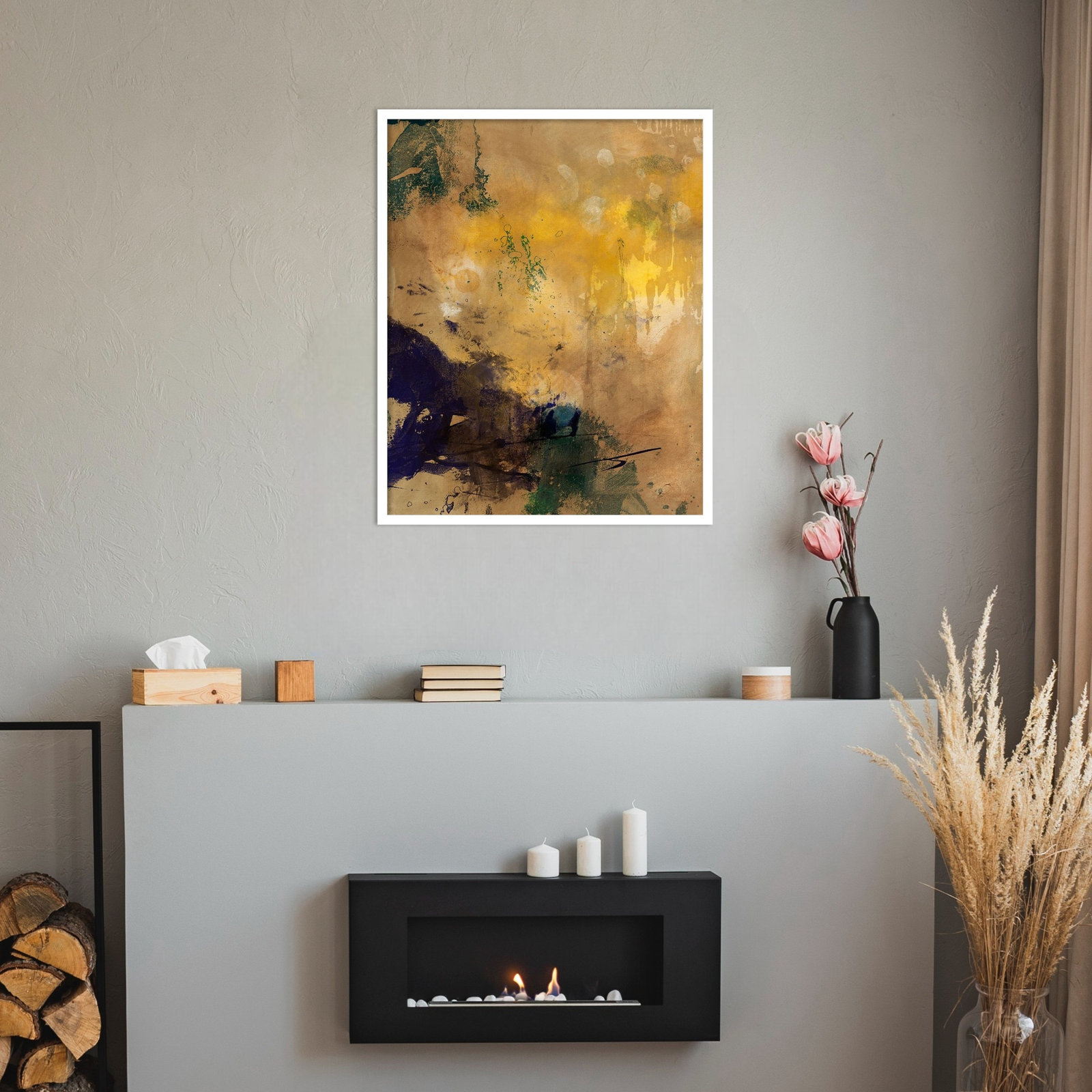 Flagler "Amber Haze II" Print, 33" H x 27" W, White