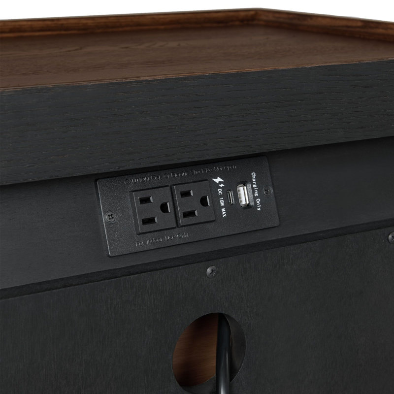 Syrine 2-Drawer Wooden Nightstand, Sable