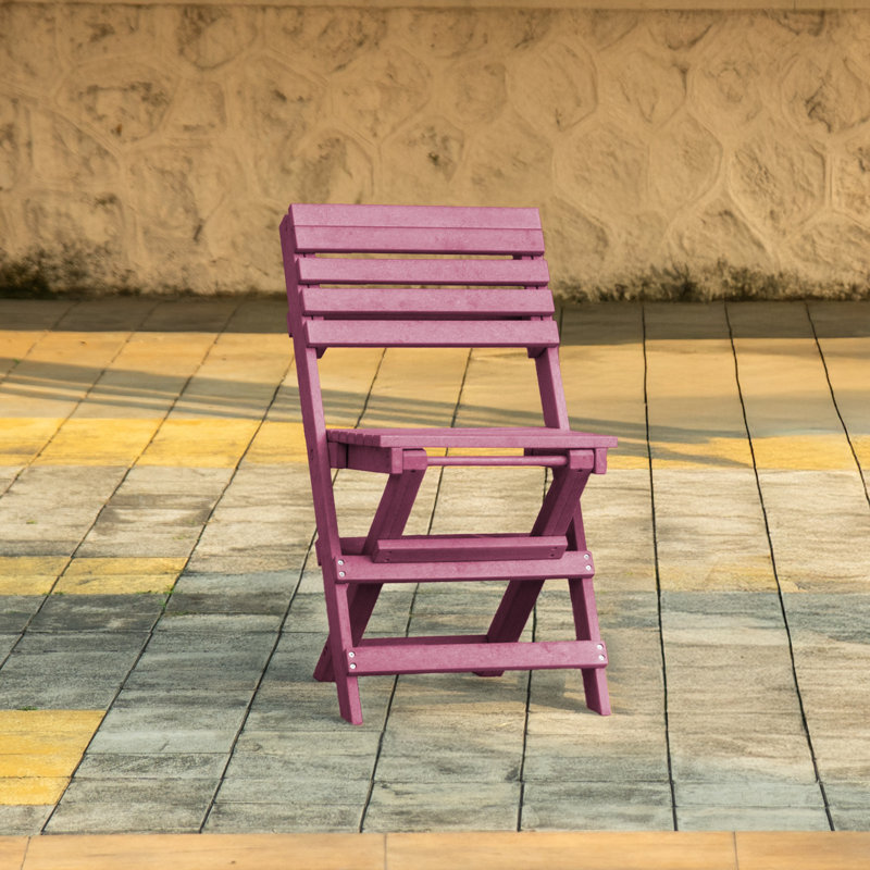 Chaise bistro pliante en PEHD entièrement recyclé toutes saisons Coastal Bay, Bourgogne