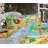 Ambesonne Cartoon Fitted Sheet & Pillow Sham, Multicolor-106793224
