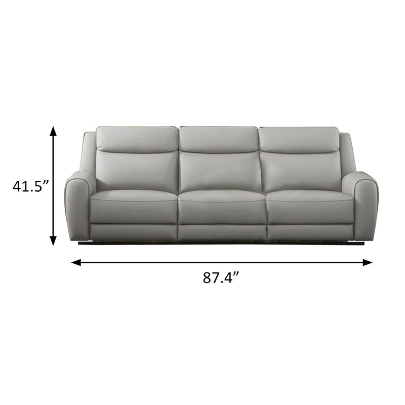 87.4" W Transitional Sofa, Light Gray