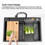 Évier de cuisine à cascade simple en acier inoxydable noir 33 po x 22 po avec robinet de pluie et planche à découper Waterfall