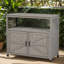 Buffet armoire de patio en bois de sapin massif avec table de bar d'intérieur gris, idéal pour le rangement des outils dans les environnements, conception à lattes élégante, multi-usage et utilisation