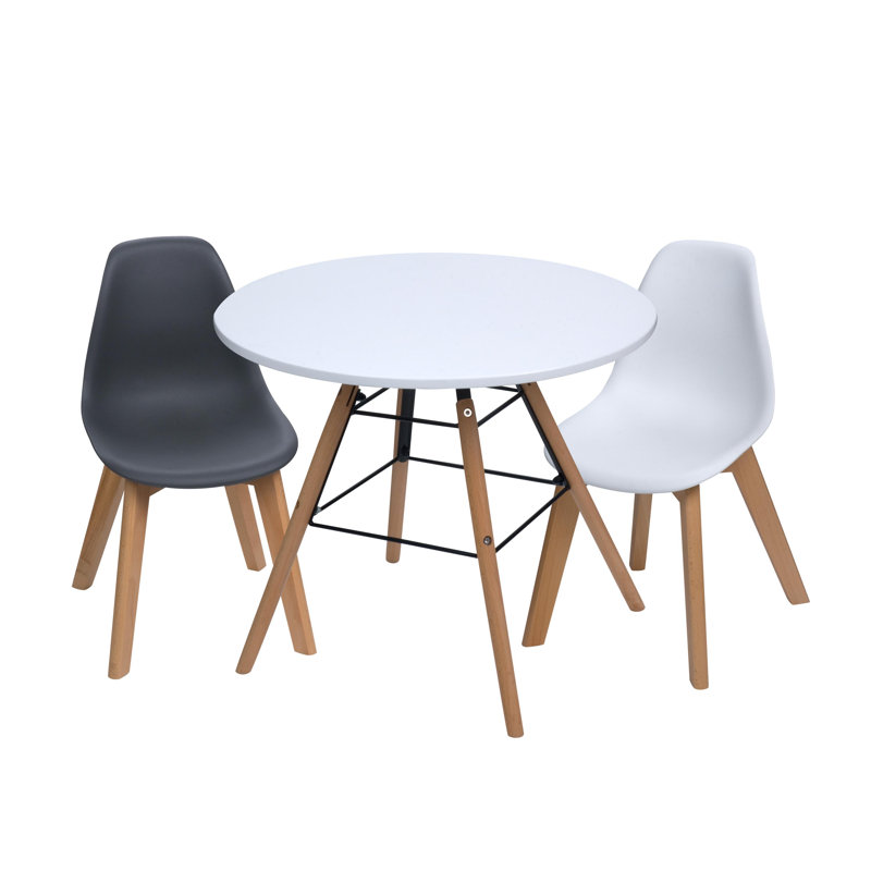 Ensemble de table de jeu et de chaises pour enfants Adalwen, Gris / blanc