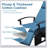 Adjustable Patio Recliner Chair Metal Outdoor Lounge Chair with Flip Table Push Back-638171024