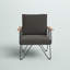 Chaise de patio à pieds en épingle avec coussins en métal et bois Mccluskey-692013654