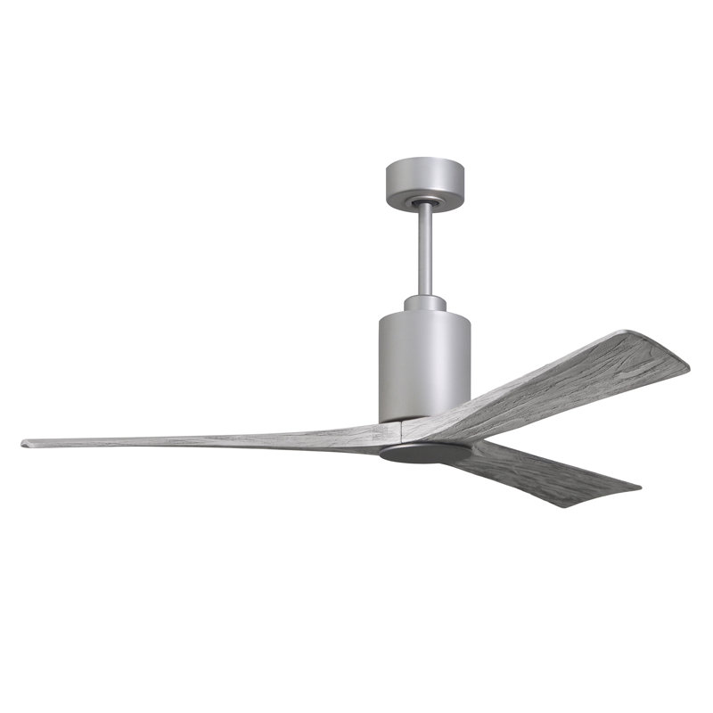 Patricia LED Downrod Ceiling Fan, Brushed Nickel, Barn Wood, 60"