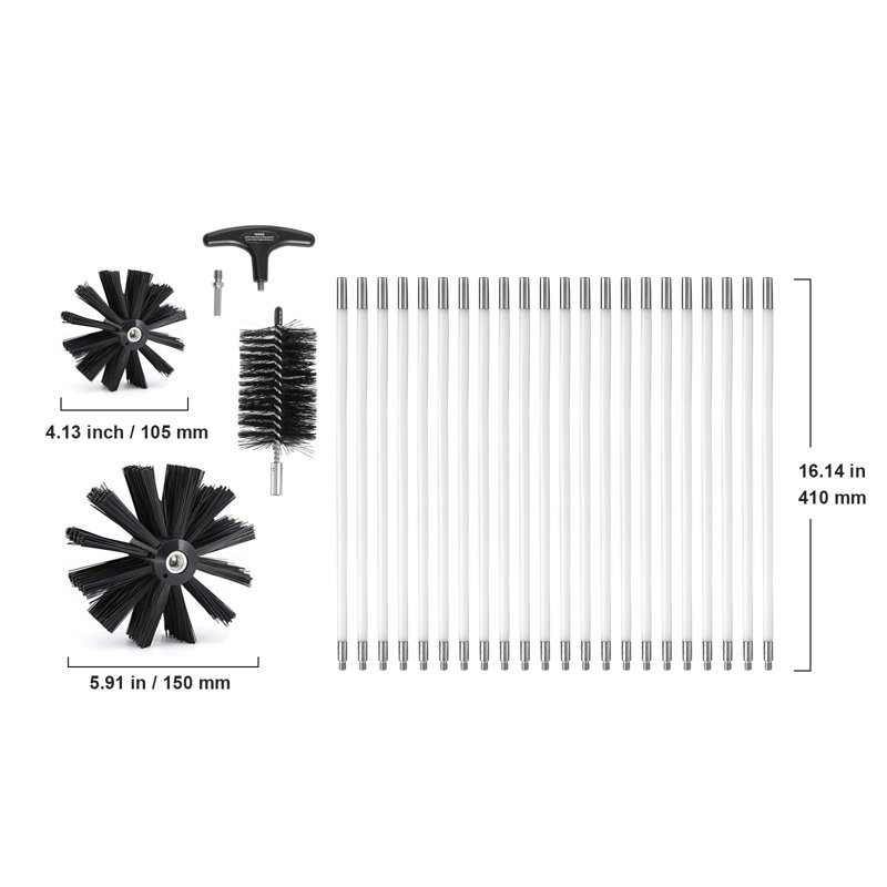 Brosses de nettoyage avec tête remplaçable, H 4,13 po x l 6,02 po x P 355,08 po