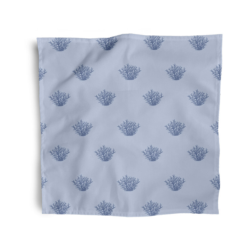 Vernie Polyester Floral Square Napkin, Blue