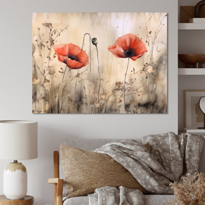 Brilliant Poppies III sur toile