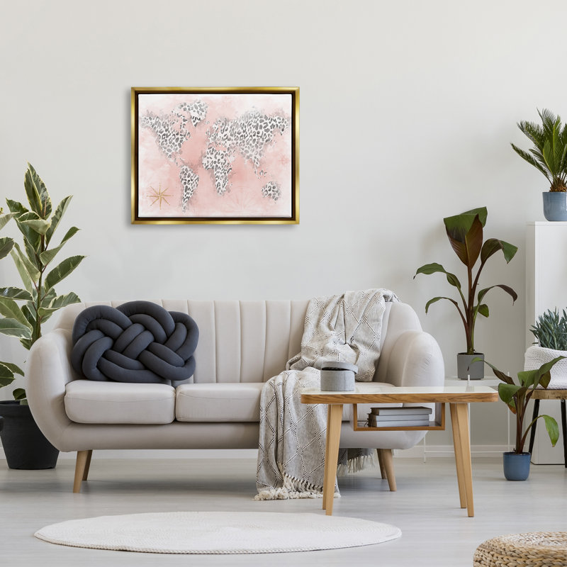 Glam Cheetah Animal Continent Shapes Map par Natalie Carpentieri - impression, H 25 po x l 31 po x P 1,7 po