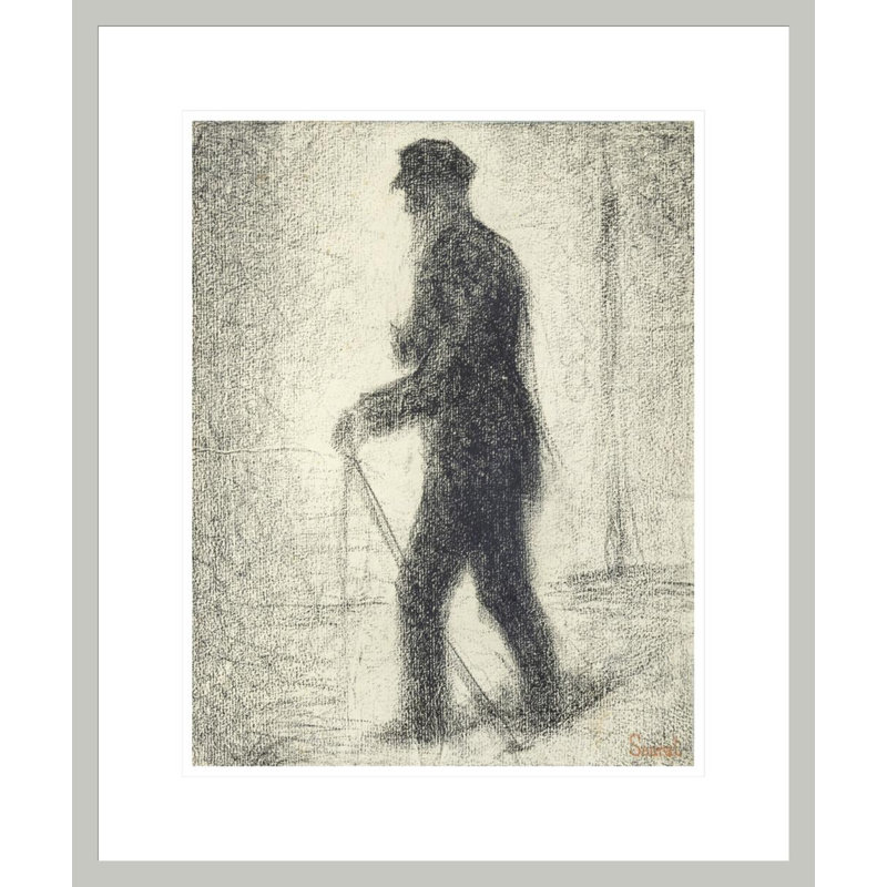 «Walking» par Georges Seurat - Impression Giclée sur cadre, 21.19" H x 17.75" W
