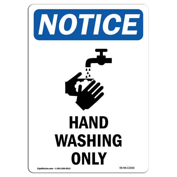 SignMission Hand Washing Only Sign with Symbol | Wayfair
