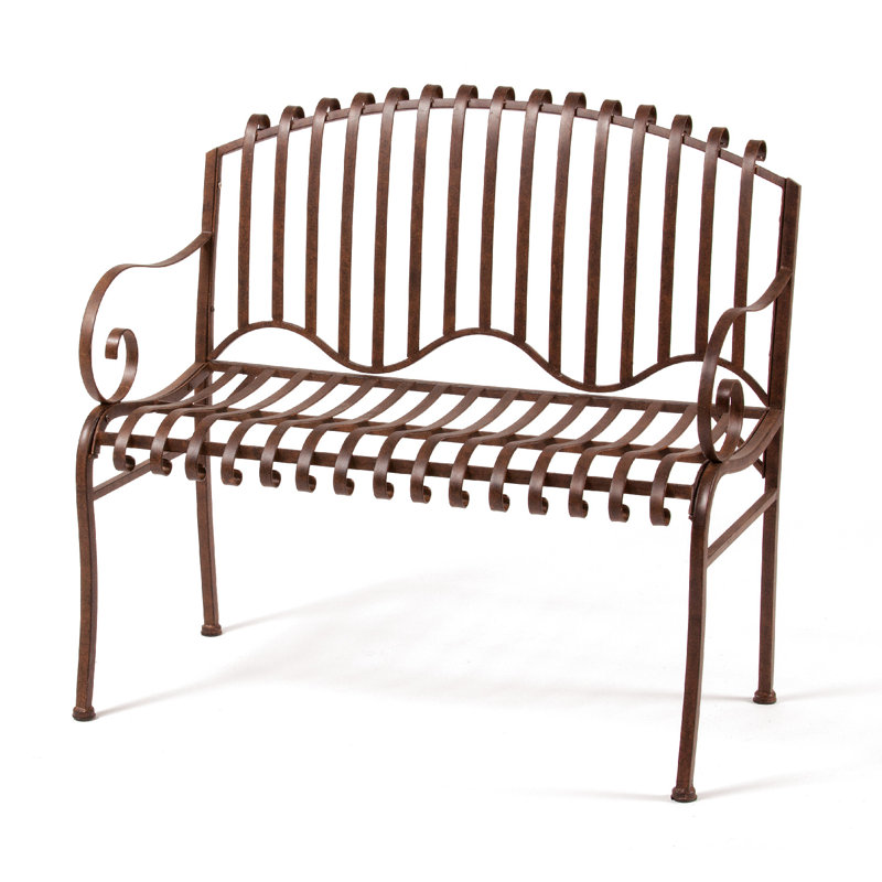Banc d'extérieur en acier Solera, H 36 po x l 38 po x P 21 po, Patine naturelle