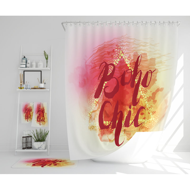 Nazyia Polyester Shower Curtain Set